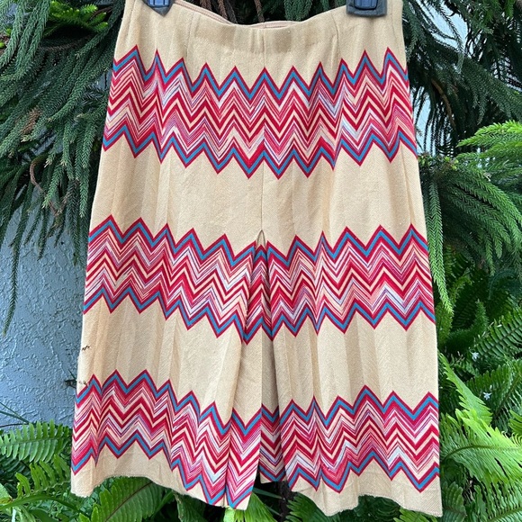 90s Missoni Chevron Striped Knit Skirt | Wool Blend | Made in Italy - Picture 4 of 12